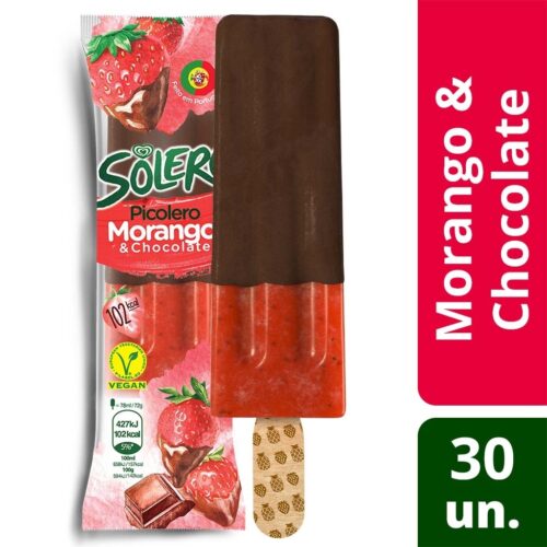 Solero Morango com Chocolate